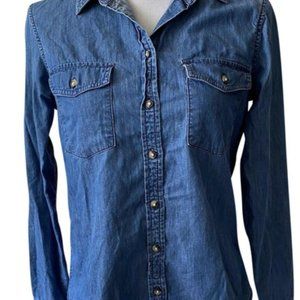 Long sleeve jean shirt size medium banana republic
